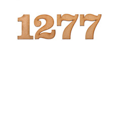 Number 1277 - Piece of wood isolated on white background