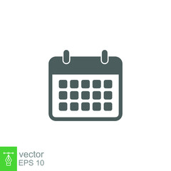 Calendar line icon. Simple outline style. Schedule, date, time symbol concept. Vector illustration isolated. EPS 10.