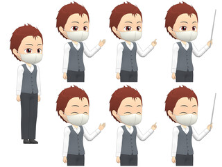 [Presentation A] Man Vest short hair oblique angle