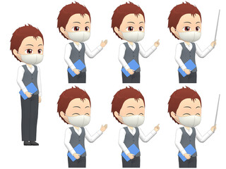 [Presentation B] Man Vest short hair oblique angle