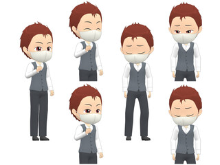 [Success Failure] Man Vest short hair oblique angle