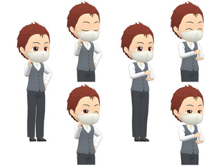 [Inspiration A] Man Vest short hair oblique angle