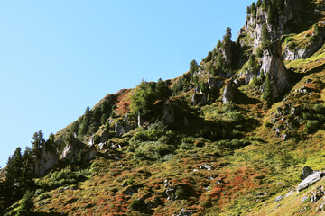 colorful view from a hiking path in switzerland