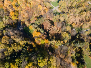 Aerial Autumn view of South Park in city of Sofia, Bulgaria