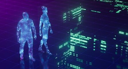 Metaverse digital cyber world technology, man with virtual reality VR goggle playing AR augmented reality game and entertainment, NFT game futuristic lifestyle   © RareStock