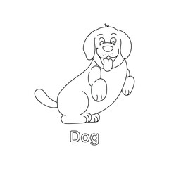 dog coloring page line art animal vector