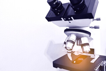 Microscope Isolated on the Grey Background