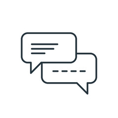 Chat speech bubble thin line icon