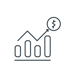 Market growth chart linear icon