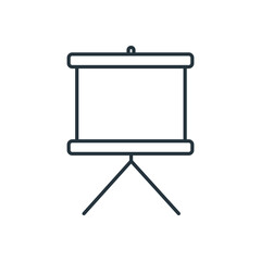 Presentation projector screen line icon