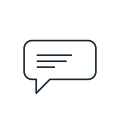 Speech bubble thin line icon