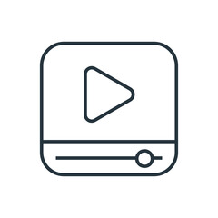 Video player thin line icon