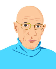 Caricatura em vetor do Filósofo francês Michel Foucault