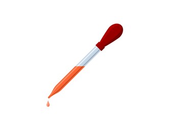 Chemical pipette. Simple flat illustration.