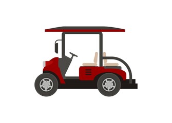 Golf car. Simple flat illustration
