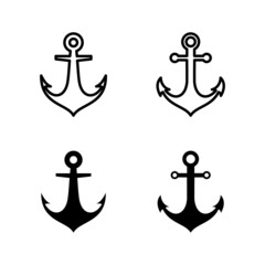 Anchor icons vector. Anchor sign and symbol. Anchor marine icon.