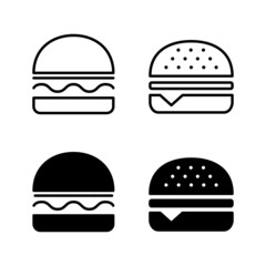 Burger icons vector. burger sign and symbol. hamburger