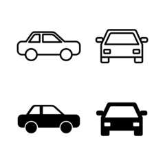 Car icons vector. car sign and symbol. small sedan