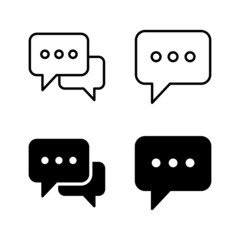 Chat icons vector. speech bubble sign and symbol. comment icon. message