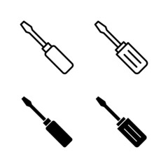 Screwdriver icons vector.tools sign and symbol