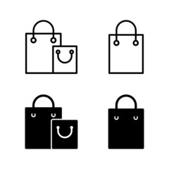 Shopping bag icons vector. shopping sign and symbol