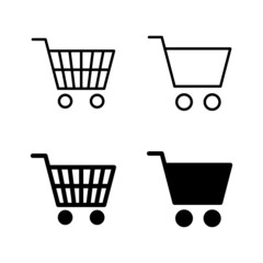 Shopping icons vector. Shopping cart sign and symbol. Trolley icon