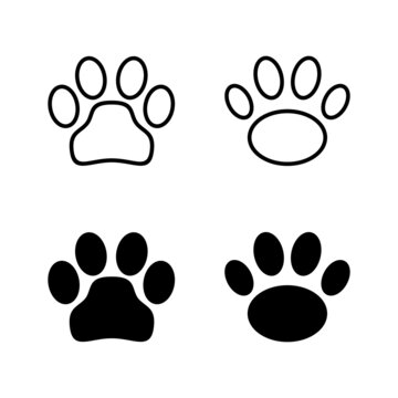 Paw icons vector. paw print sign and symbol. dog or cat paw