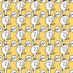 seamless pattern of cute man cartoon