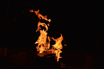 the fire on dark night 