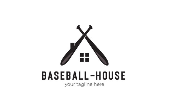 baseball house logo template modern