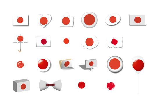 日本　国旗イラスト21種