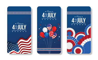 Mobile phone american flag illustration for america united states national day 4th july with blue background - Powered by Adobe