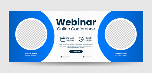 banner template design for social media business ads banner for Webinar online conference