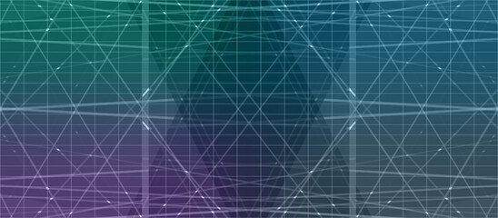Abstract neon kaleidoscope grid shape background image.