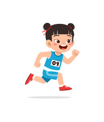 little kid wearing uniform for run race