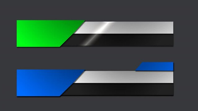 Pack of colorful metallic stylish shiny lower third in 4K 60 fps. Pack of Lower third in 4K 60fps.
