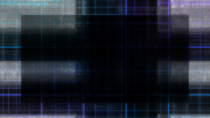 Abstract glitch art grid border background image.
