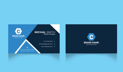 
Professional ready to print elegant clean blank business card design 