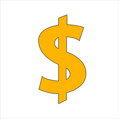 dollar sign. on white background