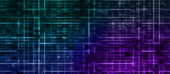 Obraz premium Abstract glitch art grid background image.