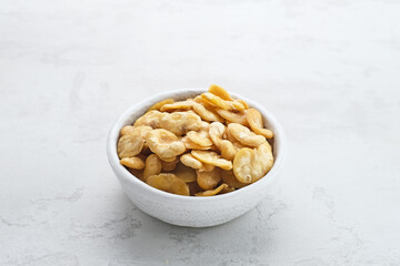 Koro beans (Kacang Koro or Kacang Parang), a type of legume, contain protein, a traditional snack from Indonesia
