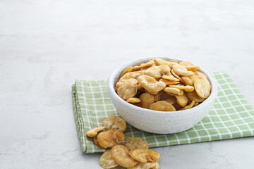Koro beans (Kacang Koro or Kacang Parang), a type of legume, contain protein, a traditional snack from Indonesia
