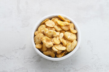 Koro beans (Kacang Koro or Kacang Parang), a type of legume, contain protein, a traditional snack from Indonesia
