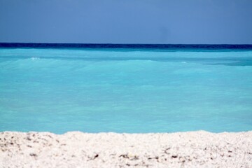 Fototapeta premium white sand beach and blue sky