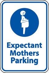 Expectant Mother Parking Sign On White Background