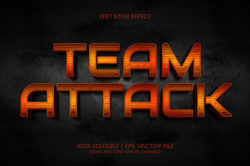 Editable Text Effect Team Attack 3D Gaming Style