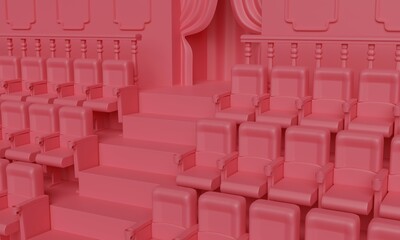 Obraz premium 劇場イメージの3DCGイラスト