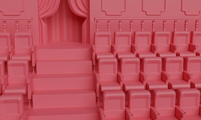 Fototapeta premium 劇場イメージの3DCGイラスト