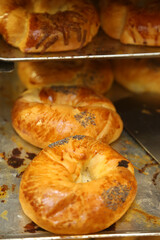 Pastries (Turkish: Acma) in the bakery shop.