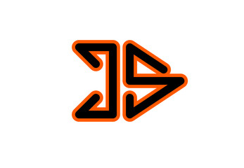 js sj j s initial letter logo